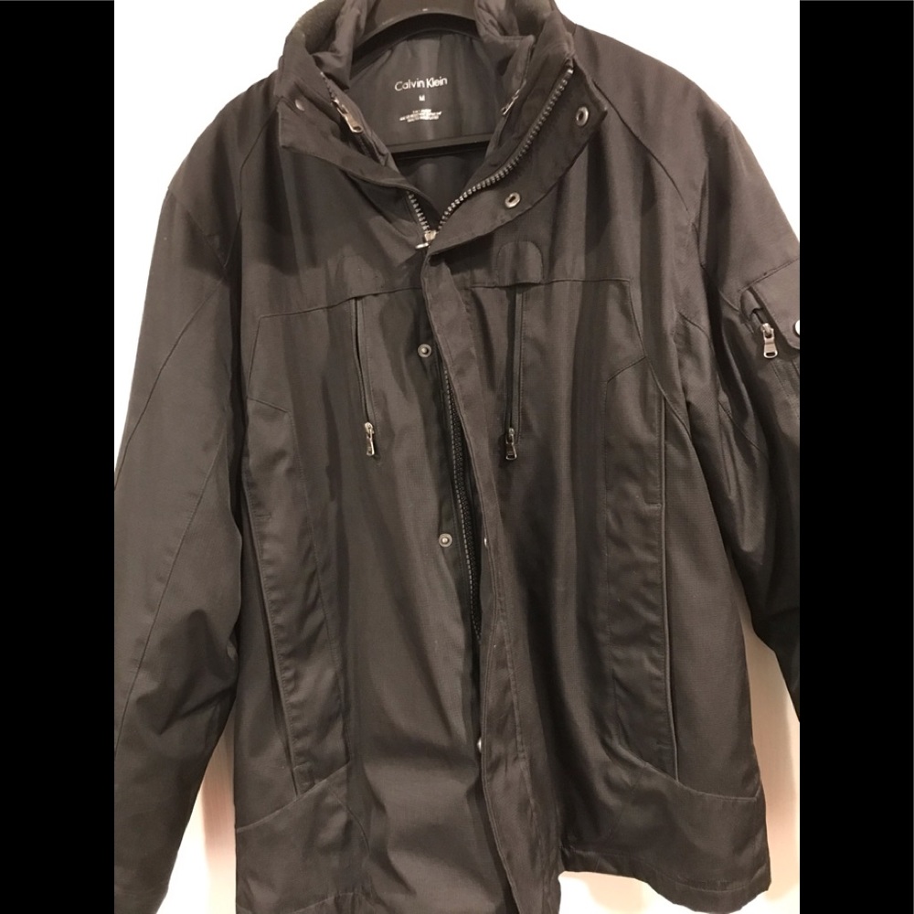 Calvin Klein Black Jacket & lining coat Preowned Size Med
